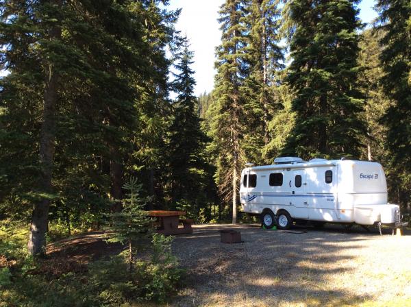 EC Manning Provincial Park - just before the evening deluge began - or when we knew our Escape was REALLY leak proof! May 2015 on our way to Osoyoos a