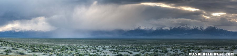 Evening Storm over Toiyabe Range Panorama