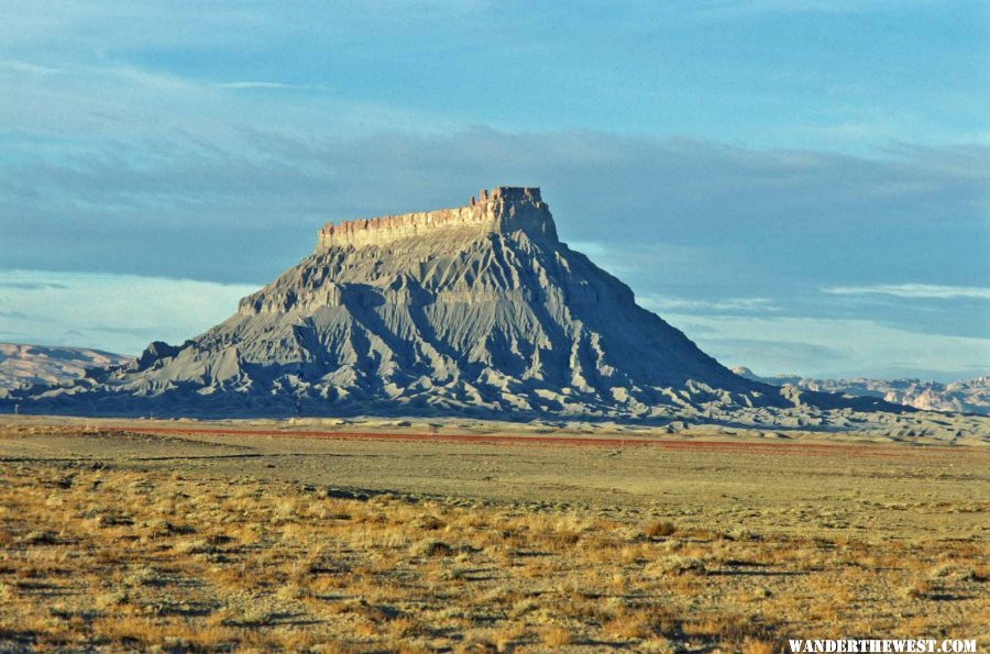 Factory Butte--a landmark in the badlands near Caineville Wash