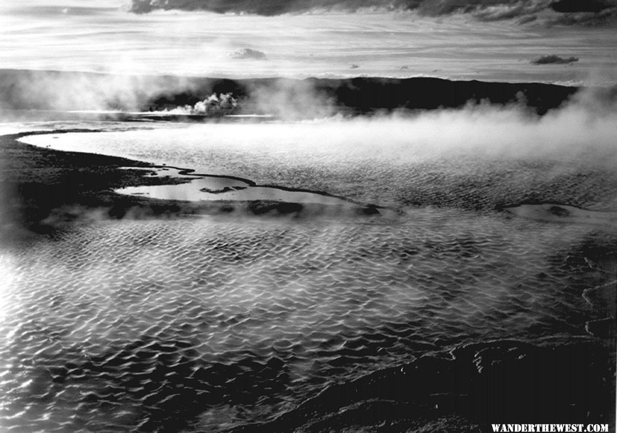 "Fountain Geyser Pool, Yellowstone National Park" by Ansel Adams, ca. 1933-1942