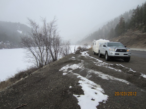 Frozen Yellow Lake on 3A to Osoyoos