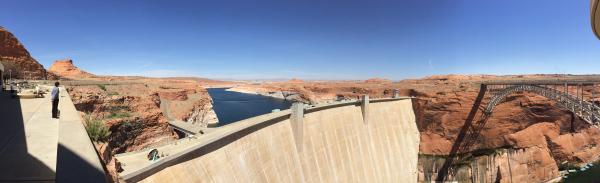 Glen Canyon Dam Panorama - looking north into Utah and Lake Powell