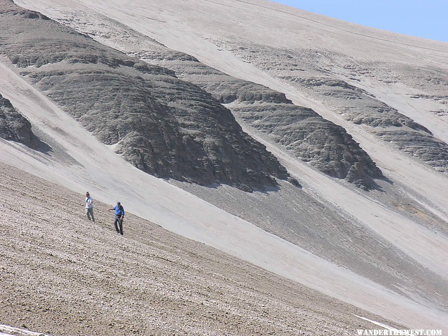 Hikers on the way to Novarupta on Baked Mountain