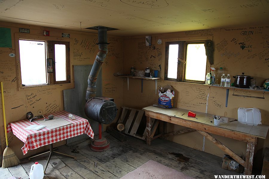 Inside of the cabin at Soldier Meadows