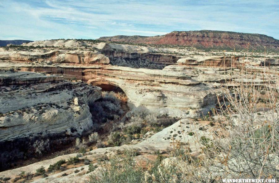 Kachina Bridge with Moss Back Butte in the Distance