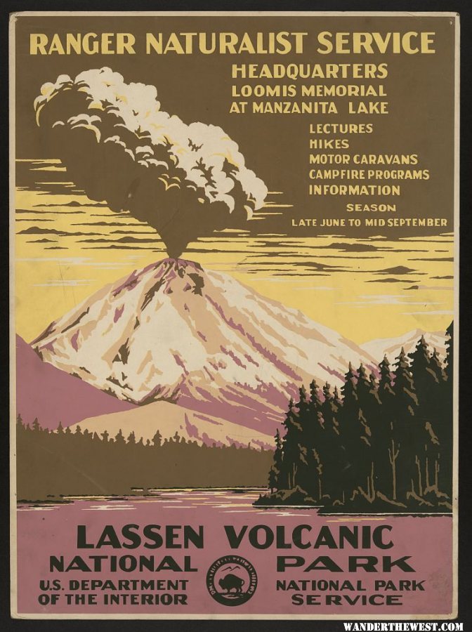 Lassen Volcanic National Park - Work Projects Administration Poster 1938