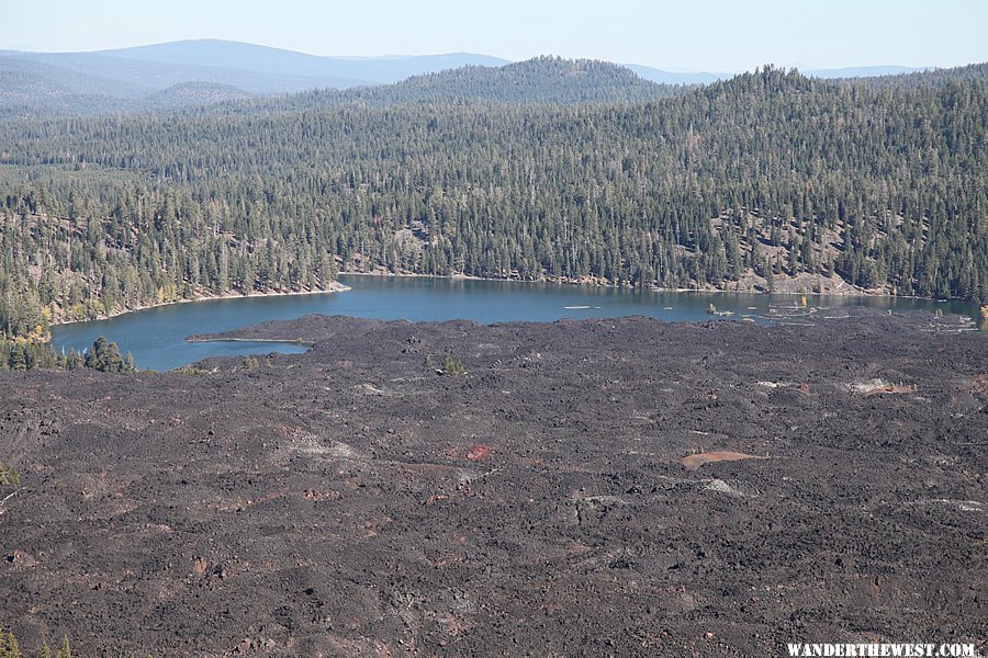 Looking at Butte Lake from the top of the cinder cone