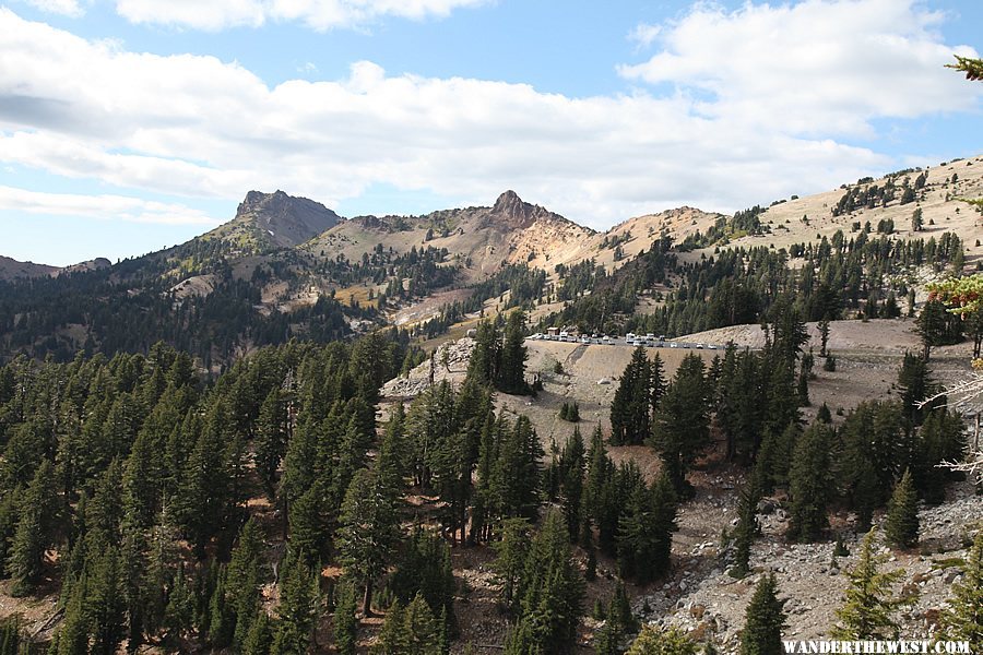 Looking back at the parking lot - Bumpass Hell Trail