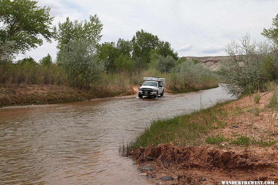 Mike Fording the Fremont River