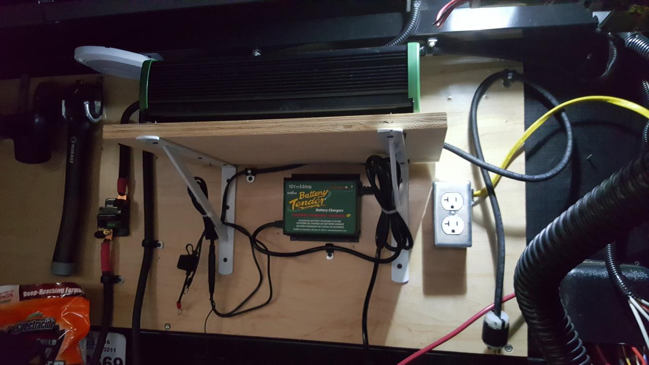 My 2000 watt pure sinus inverter. I use a bank of batteries and it's fed back to the breaker panel so we have full use of the camper.