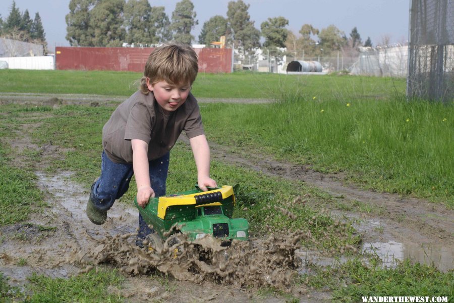 Nice mud puddle behind All Terrain Camper shop