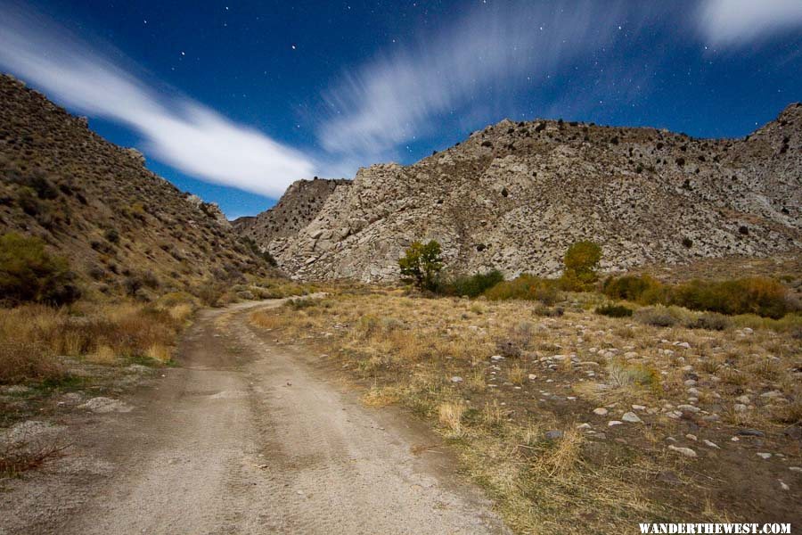 Night view of the East Walker River