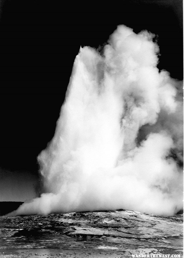 "Old Faithful Geyser, Yellowstone National Park" by Ansel Adams, ca. 1933-1942