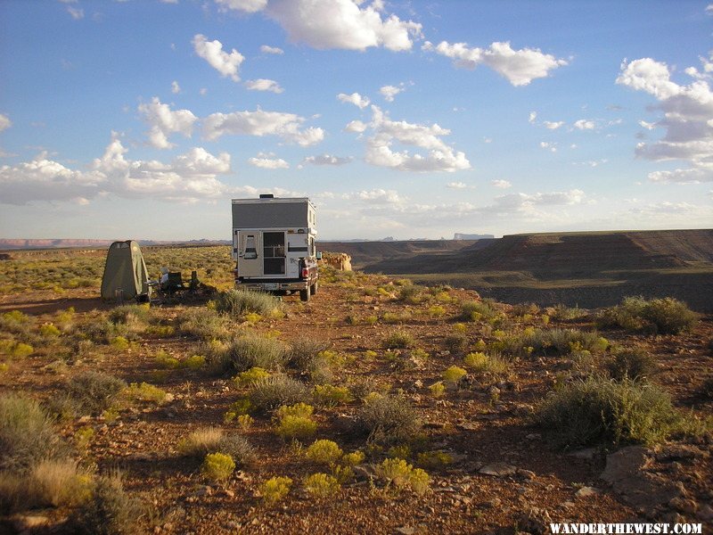 Porta Privy and Zodi shower at Goose Necks SP UT