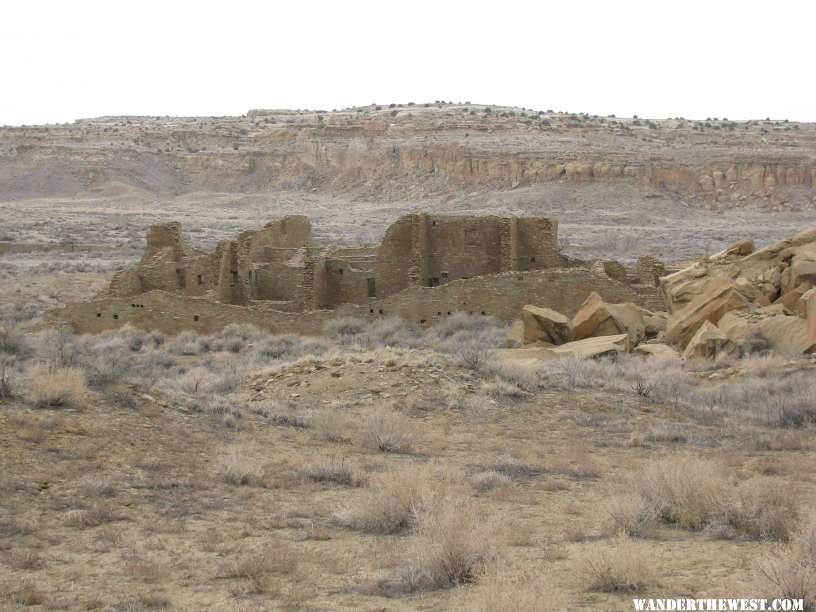 Pueblo Bonito and Threatening Rock