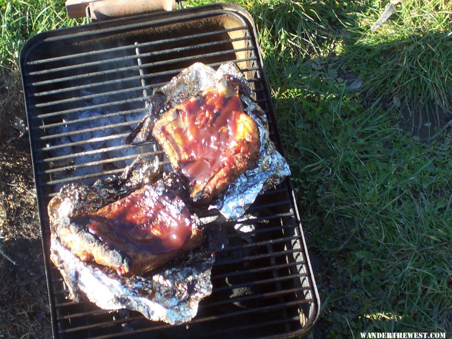 ribs on old BBQ