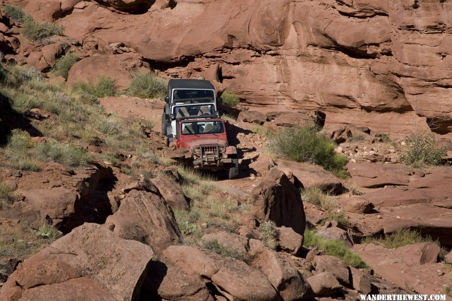 Rock hopping on Kane Creek Road