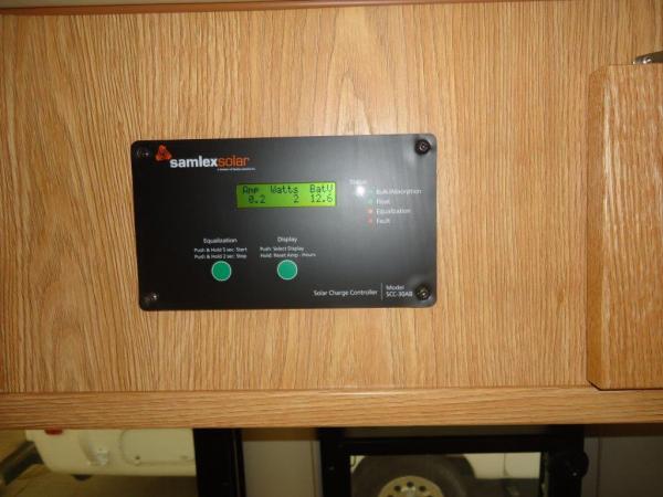 Samlex Solar SCC-30AB controller
150 w. panel on roof.