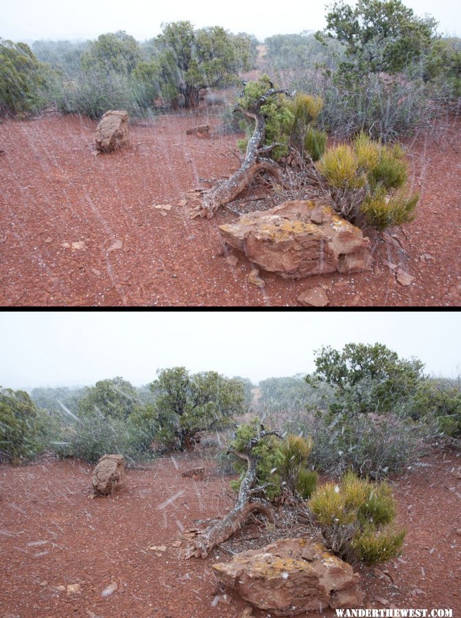 Snowing at Studhorse Peaks Camp