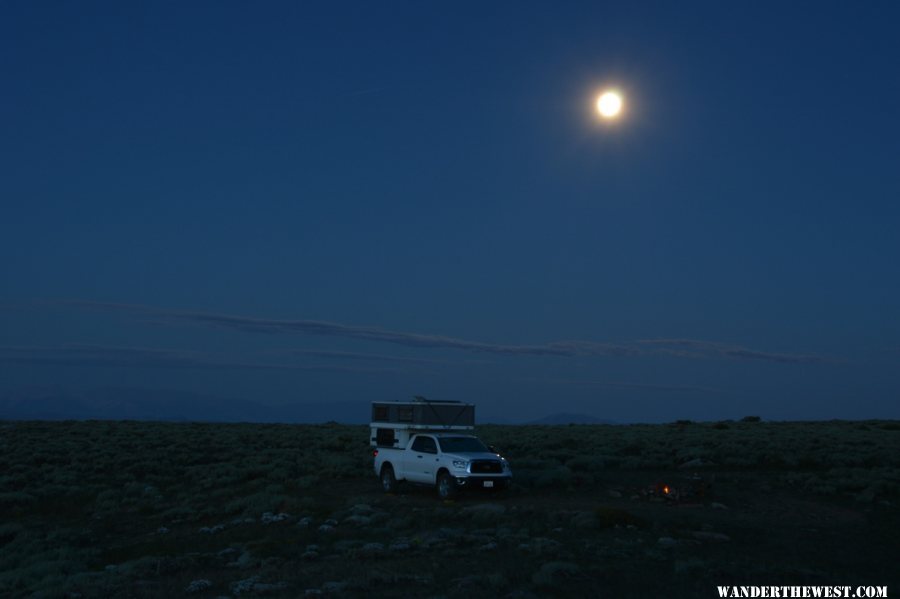 Summer solstice moonrise