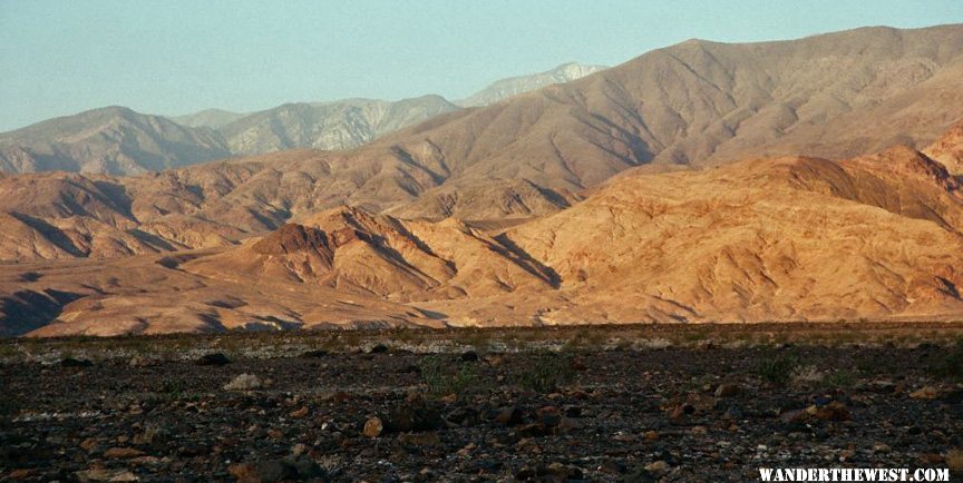 Sunrise: Telescope Peak and the Panamint Foothills from Trail Cyn Road.