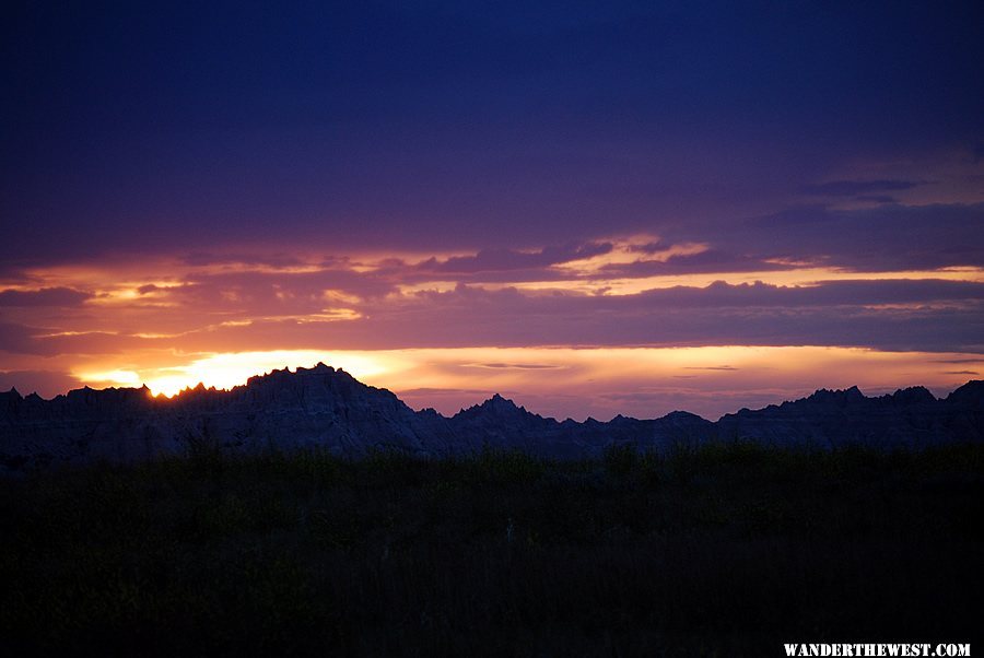 Sunset in Badlands