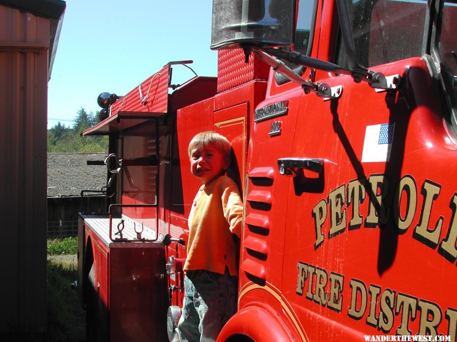 The Antique firetruck in Petrolia.