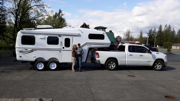 The big moment when we got hitched up at Bob's in Sumas.