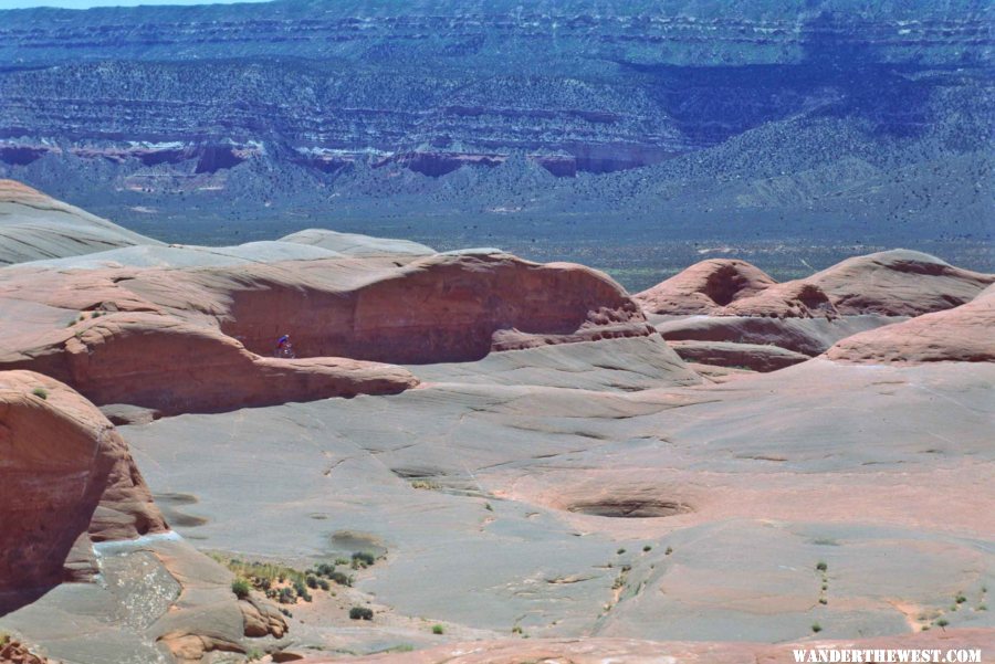 The Hole-in-the-Wall Road is between the slickrock and the Straight Cliffs