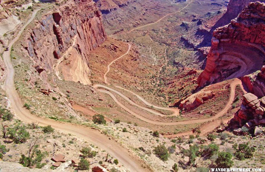 The Shafer Trail heads down to the White Rim