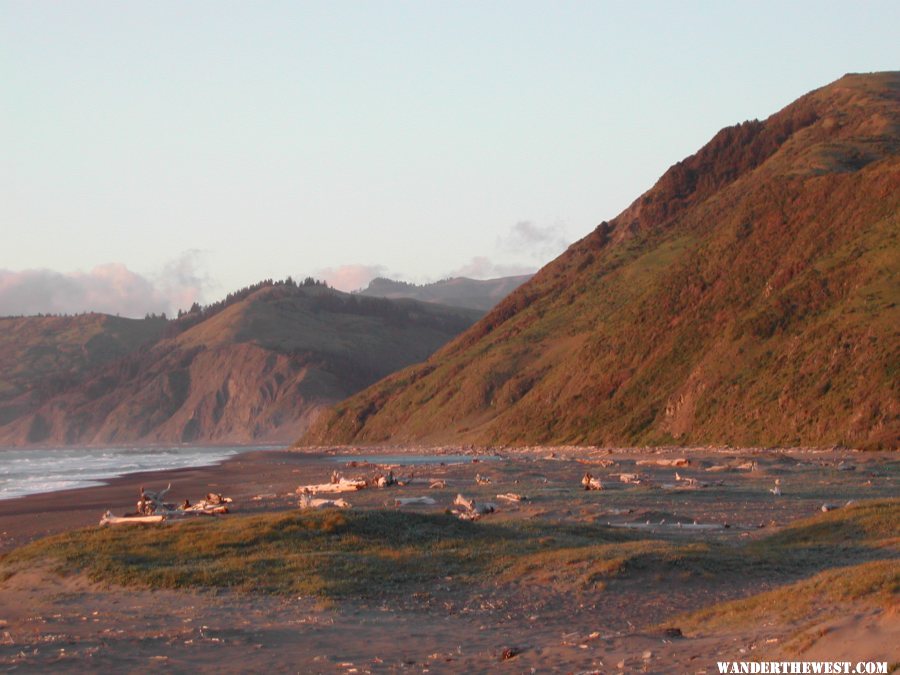 The start of the Lost Coast Trail. Mouth of the Mattloe River.