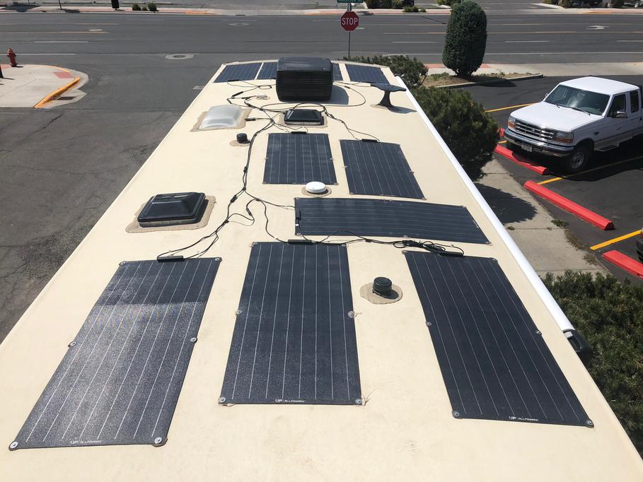 These are the solar panels.  It's hard to get a picture of the four up front since I don't want to stand on the front cap