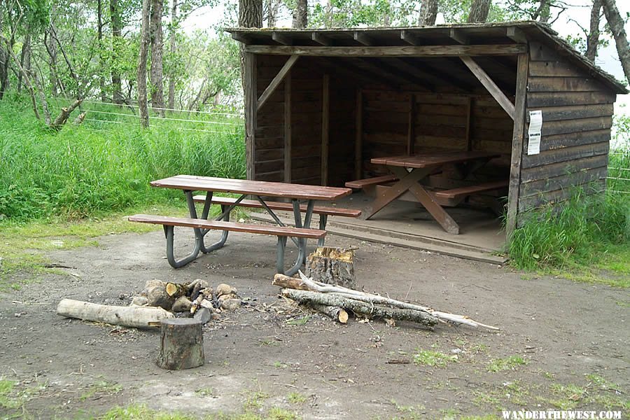 Three cooking shelters are available at Brooks Camp Campground