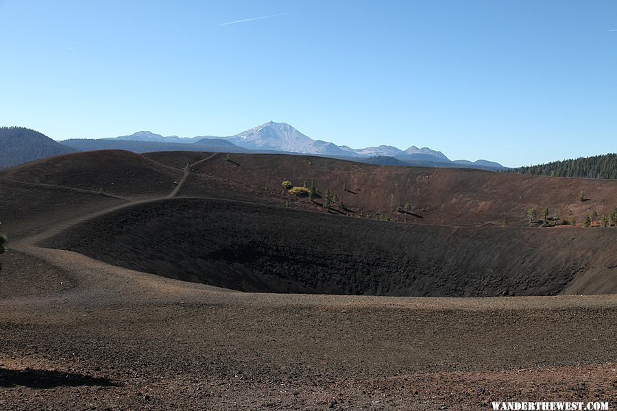 Top of the cinder cone with Lassen Peak in the background