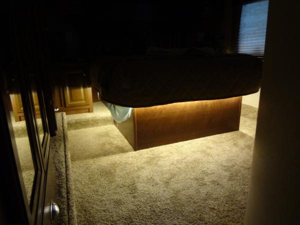 Under bed led's, excuse sheet hanging down