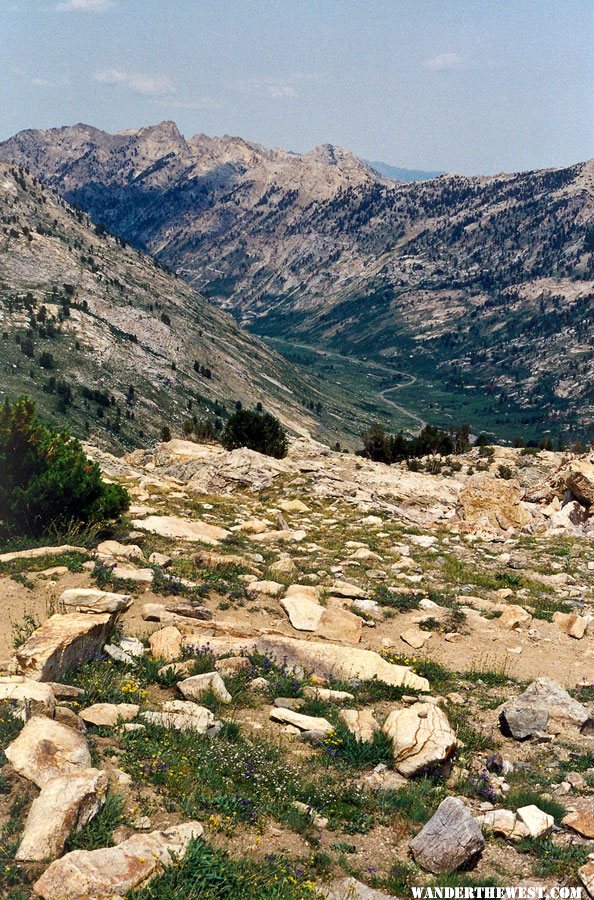 View down into Lamoille Canyon