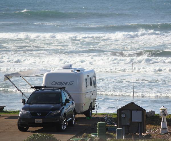 We drove up from California to pick up our trailer and drove back down along the Oregon Coast. We stayed 2 nights at Sea Perch RV Resorts in Yachats, 