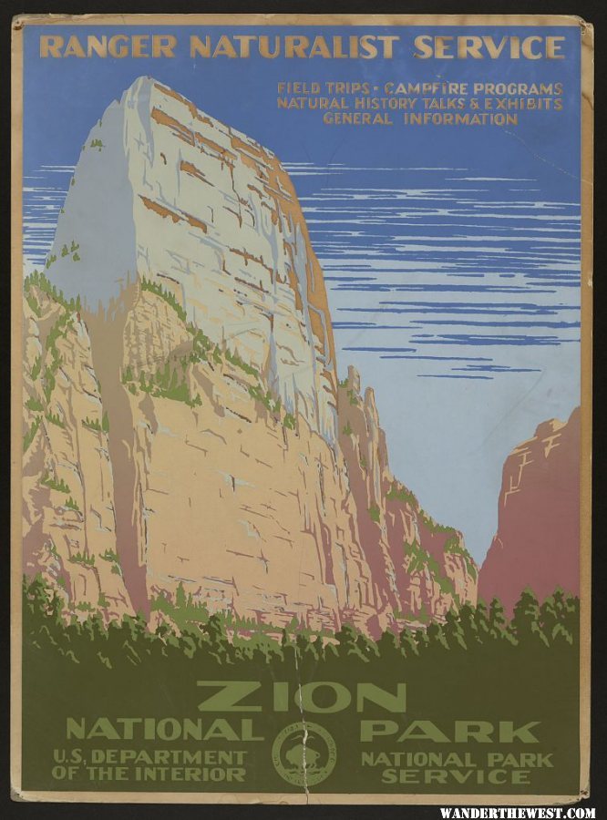 Zion National Park - Work Projects Administration Poster 1938