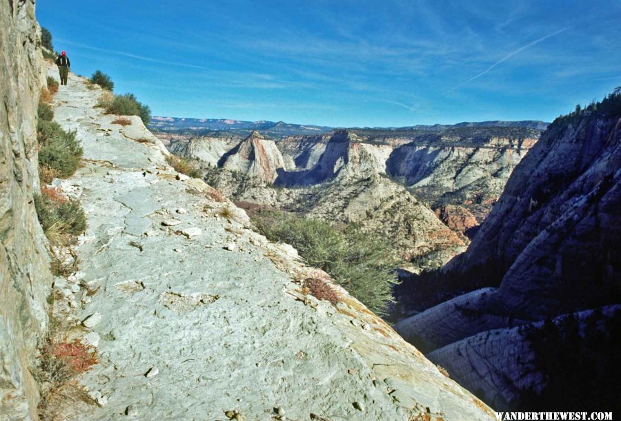 Zion's West Rim Trail is blasted from solid rock